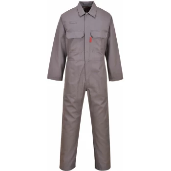 Image of Portwest - BIZ1 Grey Sz XL R Bizweld Flame Retardant Welder Overall Coverall Safety Boiler Suit