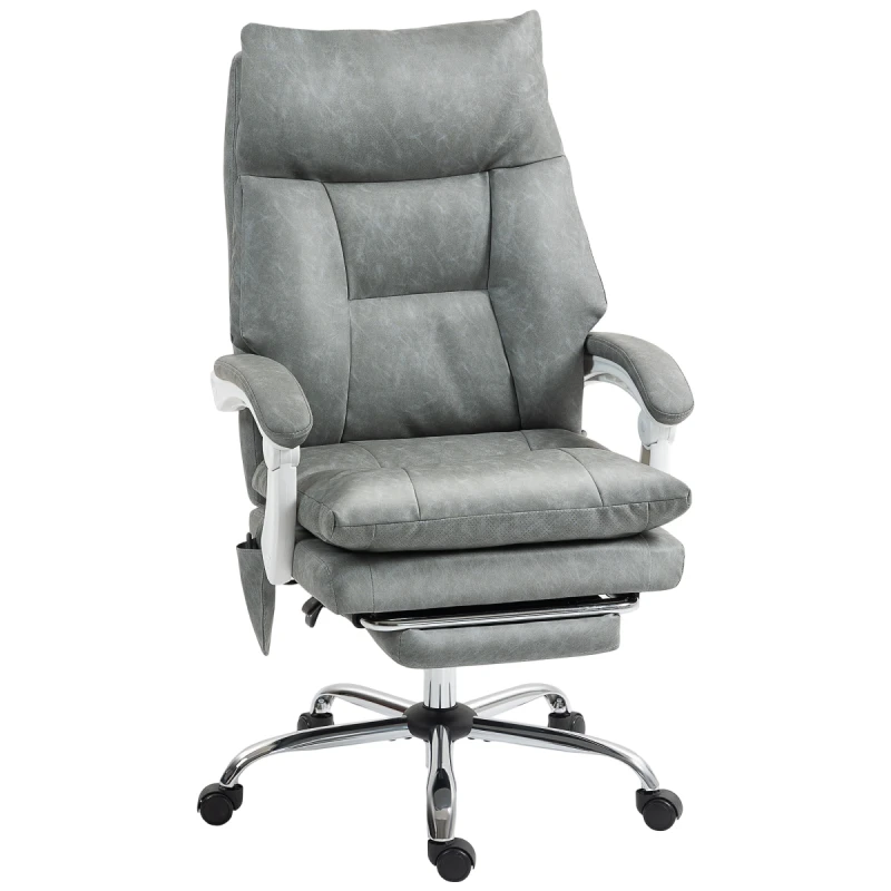Image of HOMCOM HOMCOM Office Chair with Adjustable Lumbar Support, Computer Chair, Grey Grey One Size Unisex 5063603651692