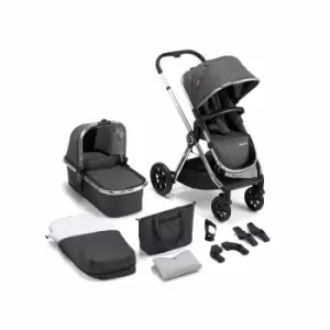 Image of Babymore Memore Pram & Pushchair 11 Piece - Chrome Slate