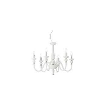 Image of Ideal Lux Doge - 6 Light Chandelier White Finish, E14