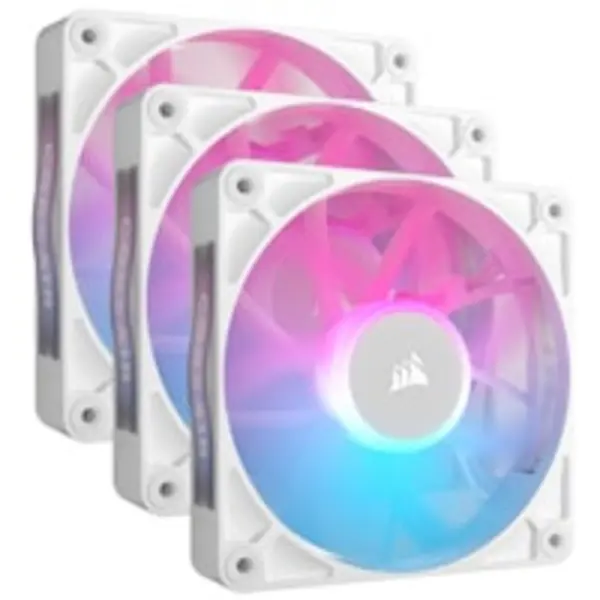 Image of CORSAIR iCUE LINK RX120 RGB 120mm PWM Fans Starter Kit - White