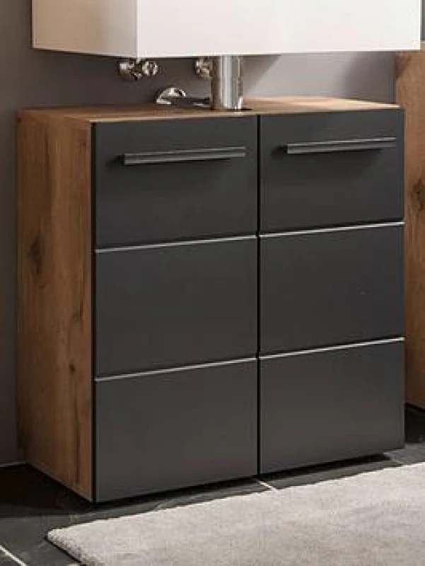 Image of Julian Bowen Julian Bowen Vista Under Sink Unit - Black & Oak