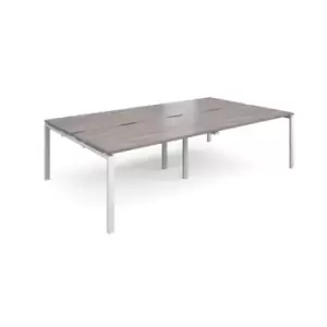 Image of Adapt double back to back desks 2800mm x 1600mm - white frame and grey oak top