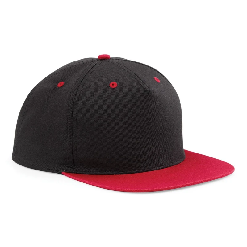 Image of Beechfield Beechfield Men 5 Panel Contrast Snapback Cap in Black One Size Male 5054171879229