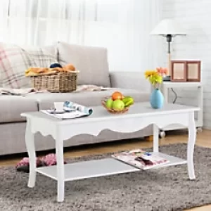 Image of Homcom Coffee Tea Table with Storage Shelf 940 x 440 x 430 mm