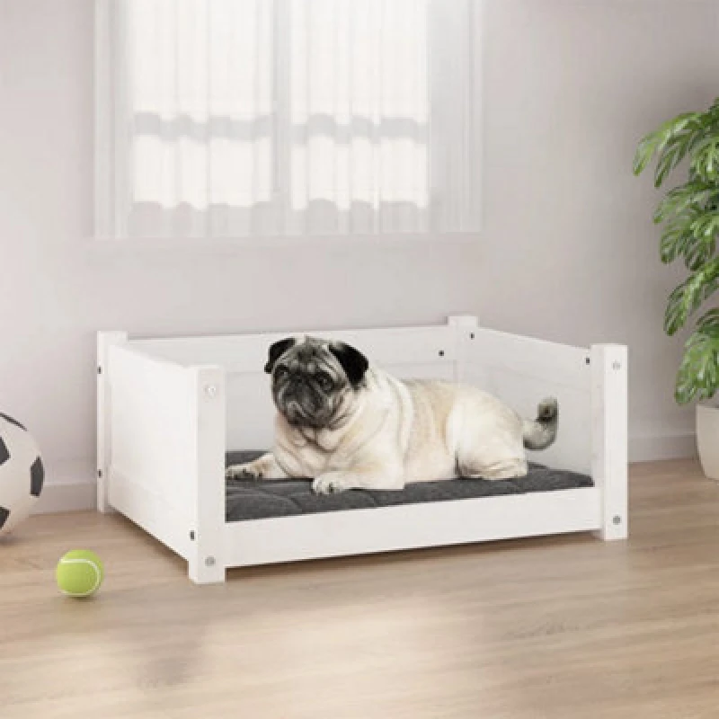 Image of VIDAXL Vidaxl - Dog Bed White 65.5x50.5x28cm Solid Pine Wood 8720287140337
