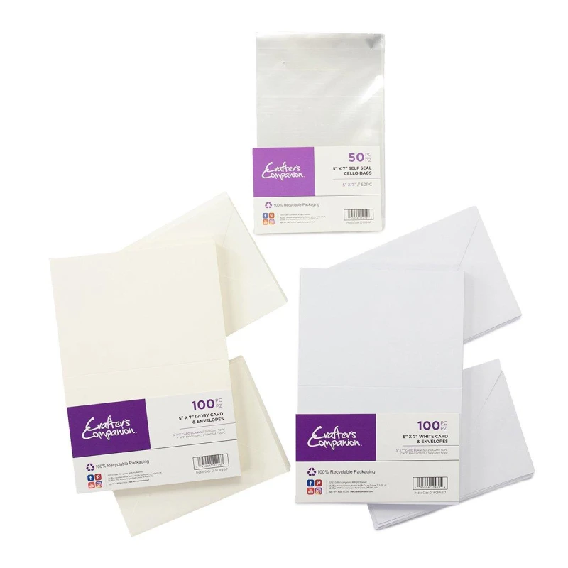 Image of Crafters Companion Crafter's Companion 5X7 Card & Envelopes Bund W&I - Multi Multi One Size