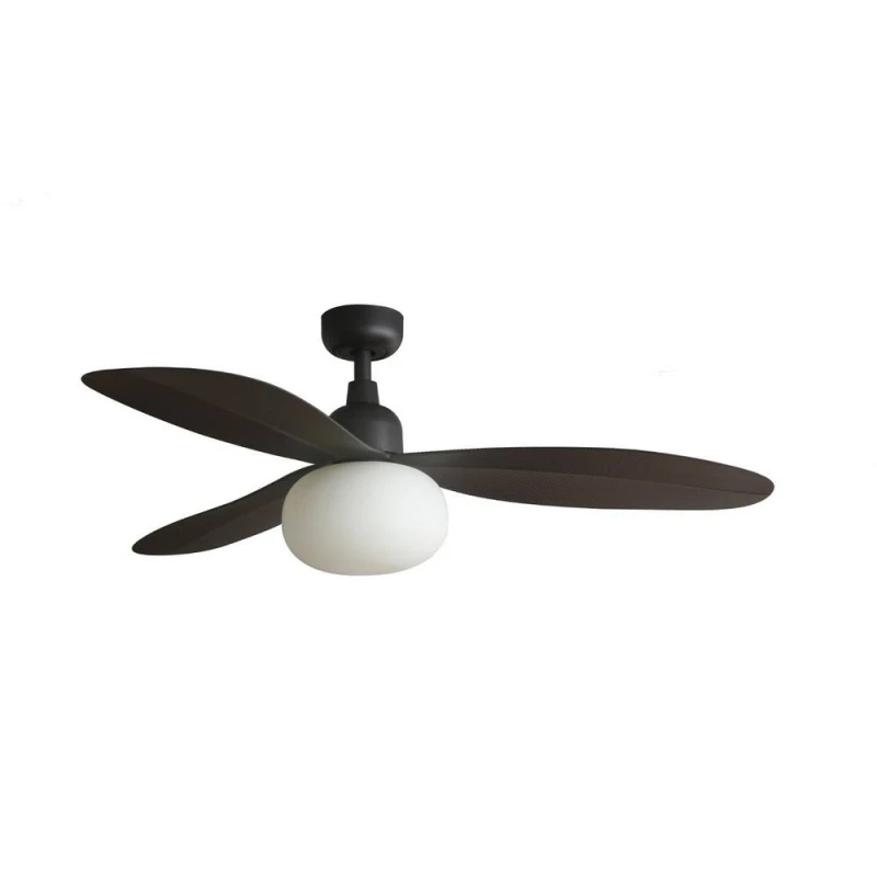 Image of Netlighting Palma Medium Brown IP44 DC Ceiling Fan With E27 Light 6 Speed Brown Unisex