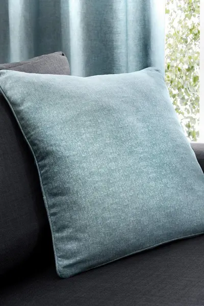 Image of Fusion 'Sorbonne' Luxury Plain Dyed Filled Cushion 100% Cotton Duck Egg Blue