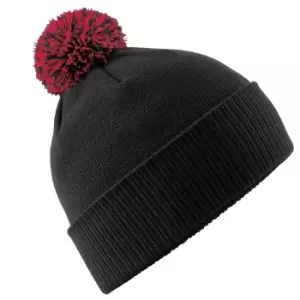 Image of Beechfield Adults Unisex Snowstar Beanie (One Size) (Black/Classic Red)