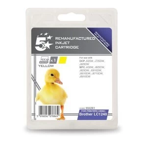 Image of 5 Star Office Brother LC1240 Yellow Ink Cartridge