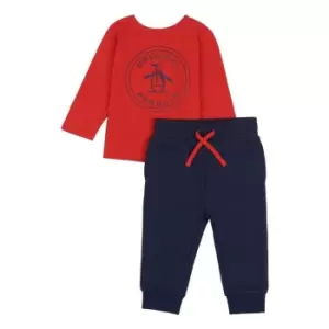 Image of Original Penguin Penguin T & Jog Set Bb99 - Red
