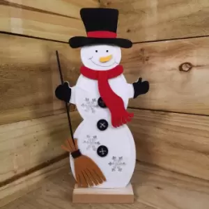 Image of Premier Christmas 31cm Felt Snowman with 3 Warm White LED