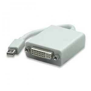 Image of Manhattan Mini DisplayPort to DVI-I Dual-Link Adapter Cable 1080p 19.5cm Male to Female Passive 1080p@60Hz Compatible with DVD-D Black Lifetime Warran