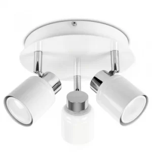 Image of Benton IP44 3-Way Ceiling Spotlight in White