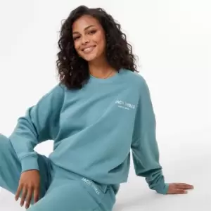 Image of Jack Wills Graphic Oversized Crew Sweater - Green