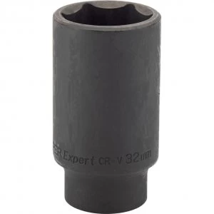 Image of Draper Expert 1/2" Drive Hi Torq Deep Hexagon Impact Socket Metric 1/2" 32mm