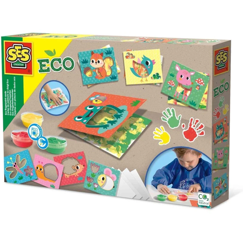 Image of SES Creative Eco fingerpaint cards Multi unisex One Size