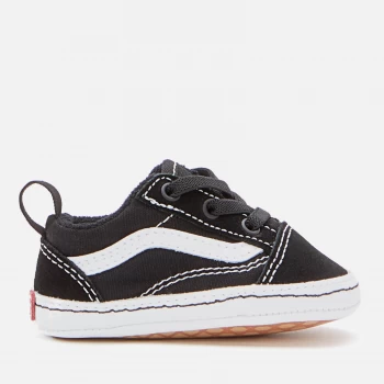 Image of Vans Baby Old Skool Crib Trainers - Black/True White - UK 1 Baby