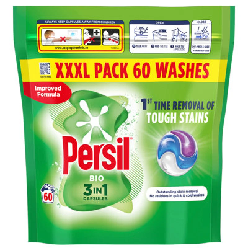 Image of Persil Bio 3-In-1 Fresh Washing Capsules, 1.9Kg, Pack Of 60