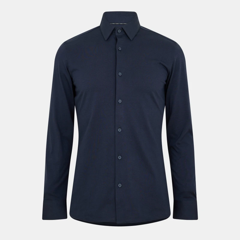 Image of Boss Hank Kent Slim Fit Shirt Dark Blue male 14.5 inch