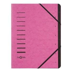 Image of Pagna Pro A4 7 Compartment Sorting File Dark Pink Pack of 5 4005834