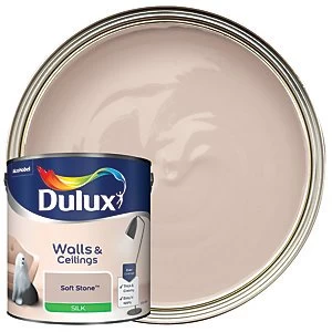 Image of Dulux Walls & Ceilings Soft Stone Silk Emulsion Paint 2.5L
