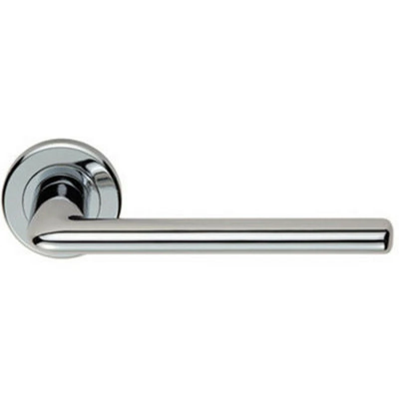 Image of Loops PAIR Slimline Straight Bar Lever on Round Rose Concealed Fix Polished Chrome Multi