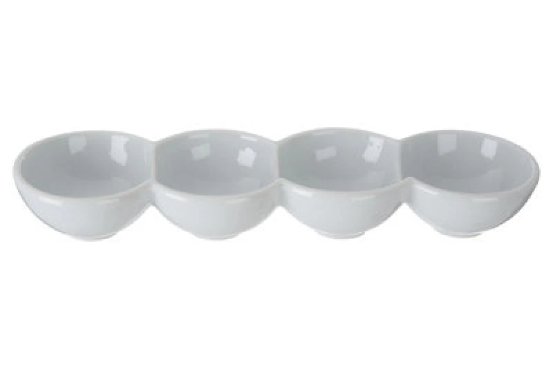 Image of Premier Housewares 4 Section Snack Dish White