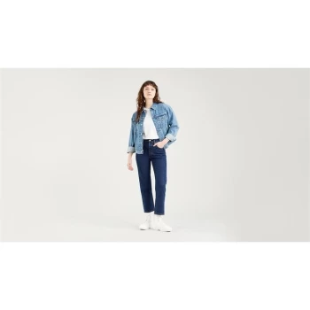 Image of Levis 501 Cropped Jeans - Salsa Stonewash