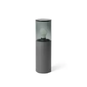 Image of Kila Dark Grey Beacon Pedestal Lamp 40cm Smoked IP65