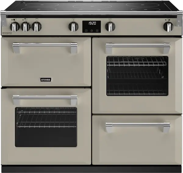 Image of Stoves Richmond Deluxe ST DX RICH D1000Ei TCH PMU Electric Range Cooker with Induction Hob - Porcini Mushroom - A Rated