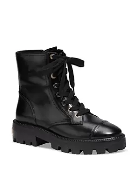 Image of kate spade new york Womens Merrit Lace Up Lug Sole Boots