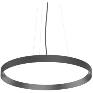 Image of Ideal Lux Lighting - Ideal Lux fly 60cm Integrated LED Pendant Ceiling Light Black, 4000K, IP40