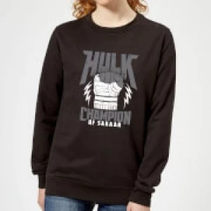 Image of Marvel Thor Ragnarok Hulk Champion Womens Sweatshirt - Black