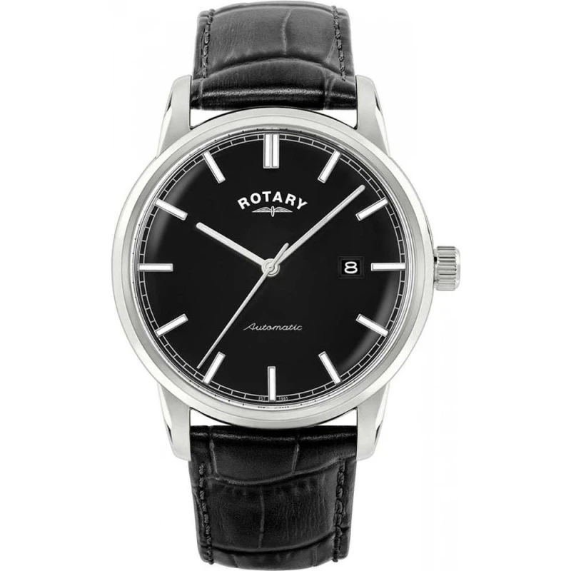 Image of Rotary RGS10001/04 Heritage Automatic Black Leather Strap Watch - W13284