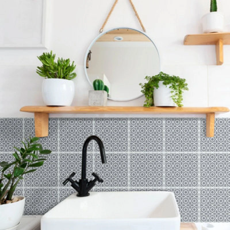 Image of D-C-Fix Self Adhesive Wall Tiles Lina Grey Pack Of 18 Tiles Grey WN0CV Unisex