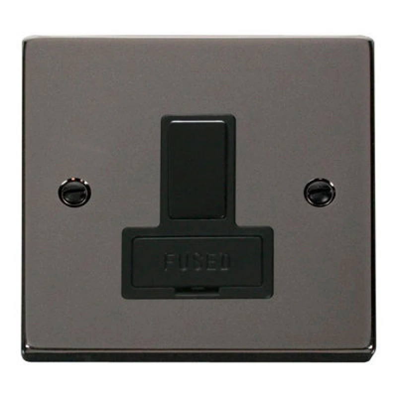 Image of SE Home Black Nickel 13A Fused Connection Unit Switched Black