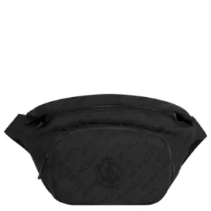 Image of Moncler Durance All Over Logo Print Belt Bag Black