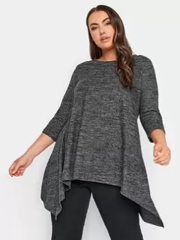 Image of Yours Hanky Hem Pocket Tunic Grey, Size 26-28, Women