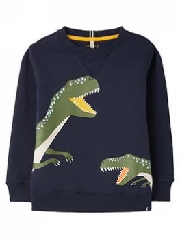 Image of Joules Boys Ventura Dino Sweat - Navy, Size 4 Years