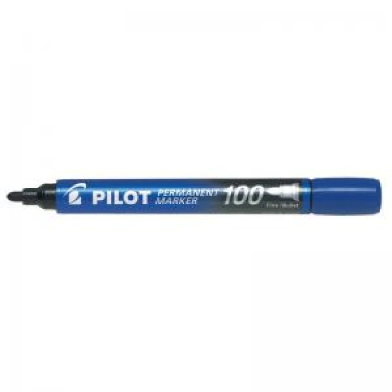 Image of Pilot 100 Permanent Marker Bullet Tip Fine 1.0mm Line Blue Pack 12 - EXR27460PT