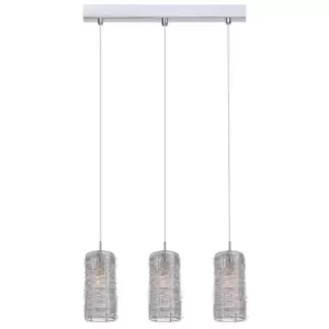 Image of Netlighting Modern Hanging Pendant Silver 3 Light with Metal Alloy Shade, E14