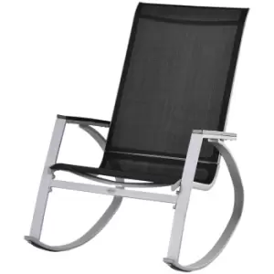 Image of Outsunny Rocking Sun Lounger Chair - Black