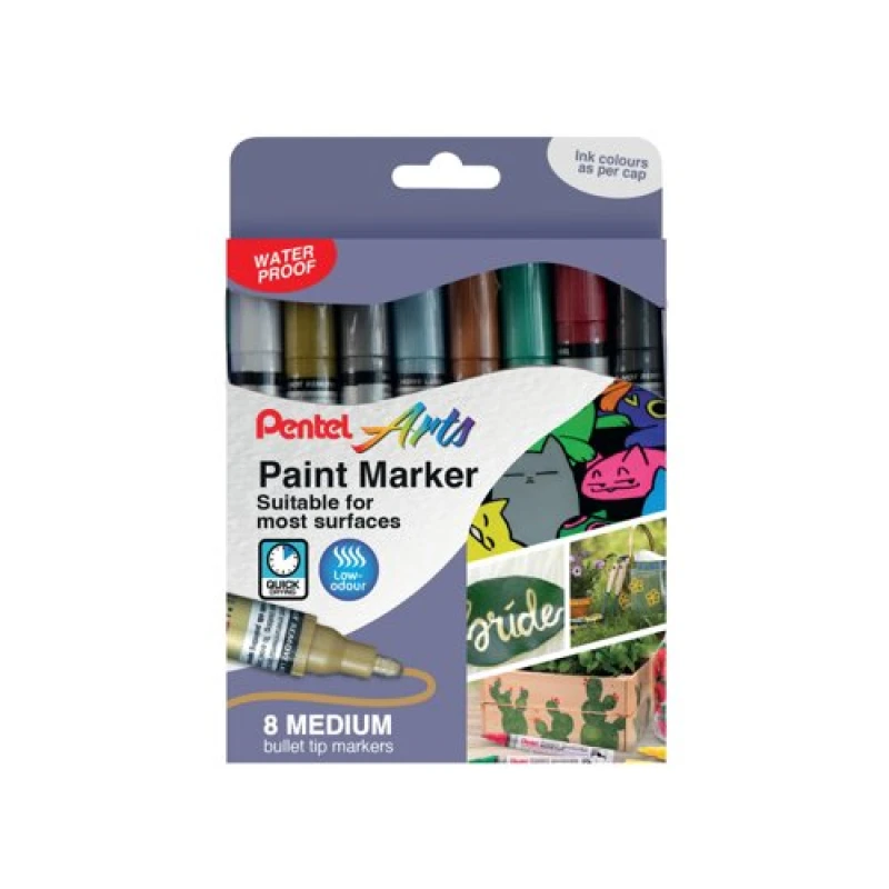 Image of Pentel Paint Marker Medium Bullet Tip Assorted Metallic (Pack of 8) YMMP10/8MET-M