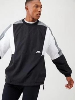 Image of Nike Woven Colour Block Crew - Black/White