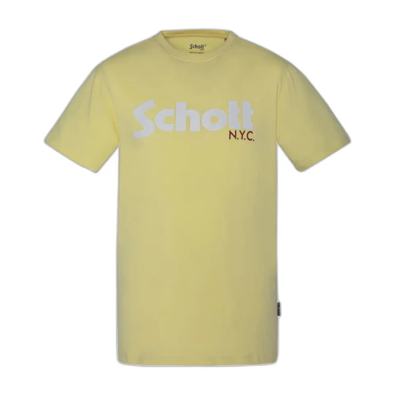 Image of Schott Short sleeve t-shirt with large logo Schott Bleu Male L