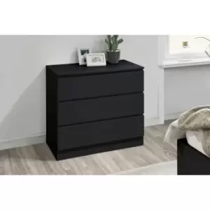 Image of Oslo 3 Drawer Chest Black - Black