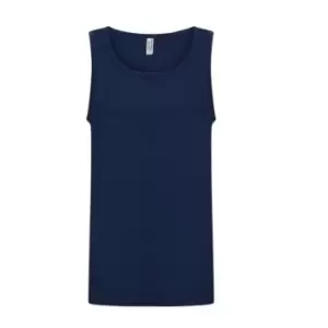 Image of Casual Classics Mens Ringspun Vest Top (S) (Navy)