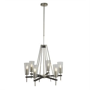 Image of 6 Light Pendant Satin Silver, Black, E14